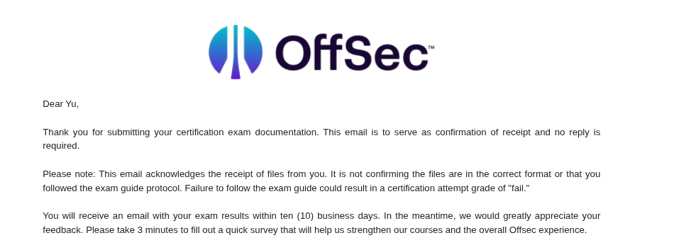 ExamDocumentationReceived